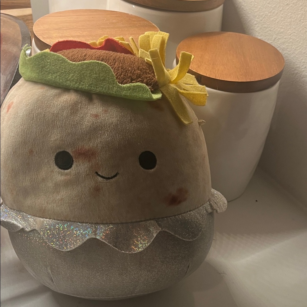 Squishmallows Plush with Silver and Yellow Accents